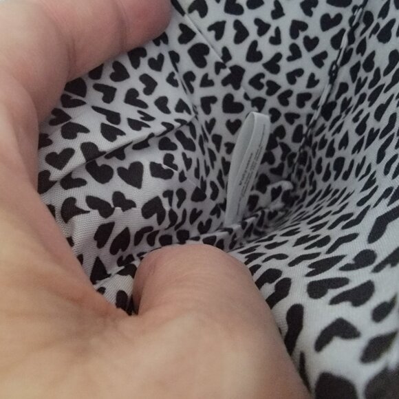 Brighton LOVE Canvas Pouch Bag Makeup Cosmetic Travel Bag Heart Black White - Picture 6 of 10